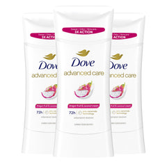 Dove Advanced Care Dragon Fruit & Coconut Cream stick close-up for smooth, long-lasting protection.