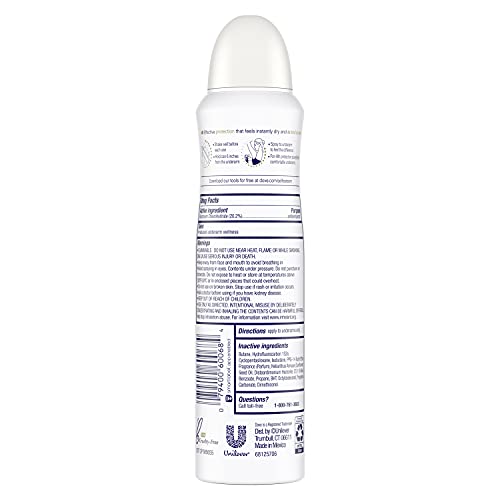 Dove Advanced Care Caring Coconut spray being dispensed for instant dry feel