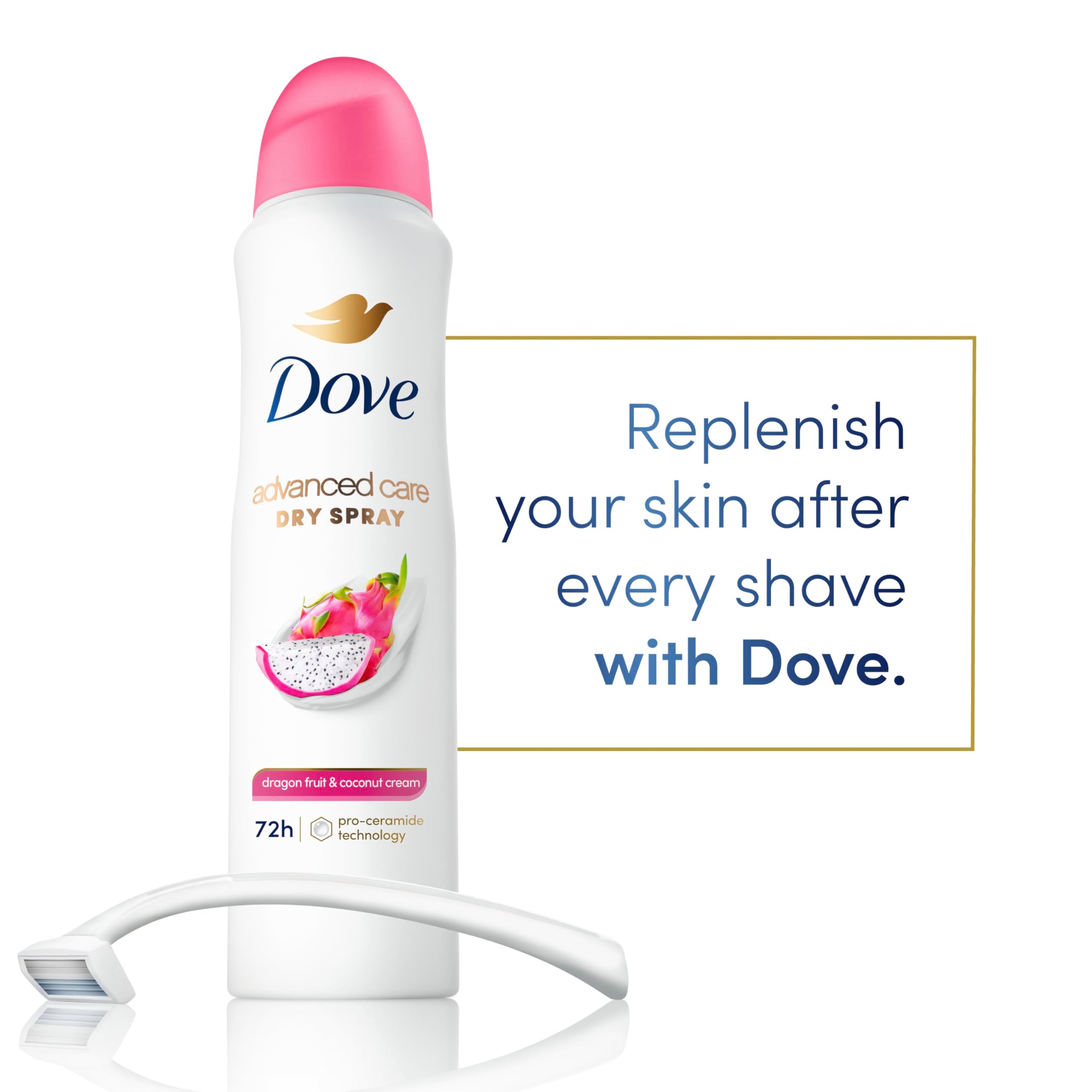 Dry spray texture demonstrating fast absorption on skin for quick freshness.