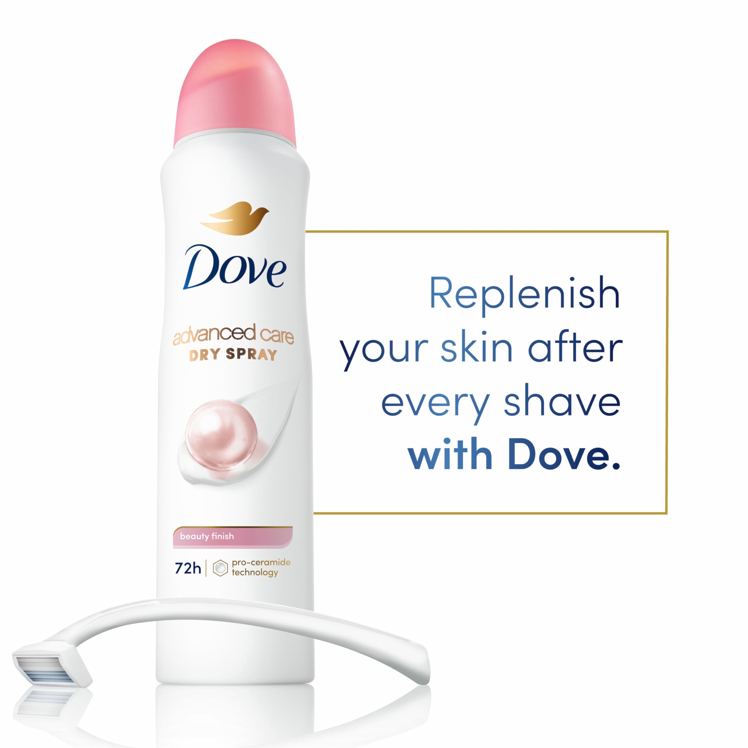 Fragrance notes of freesia and rose in Dove Advanced Care Beauty Finish.