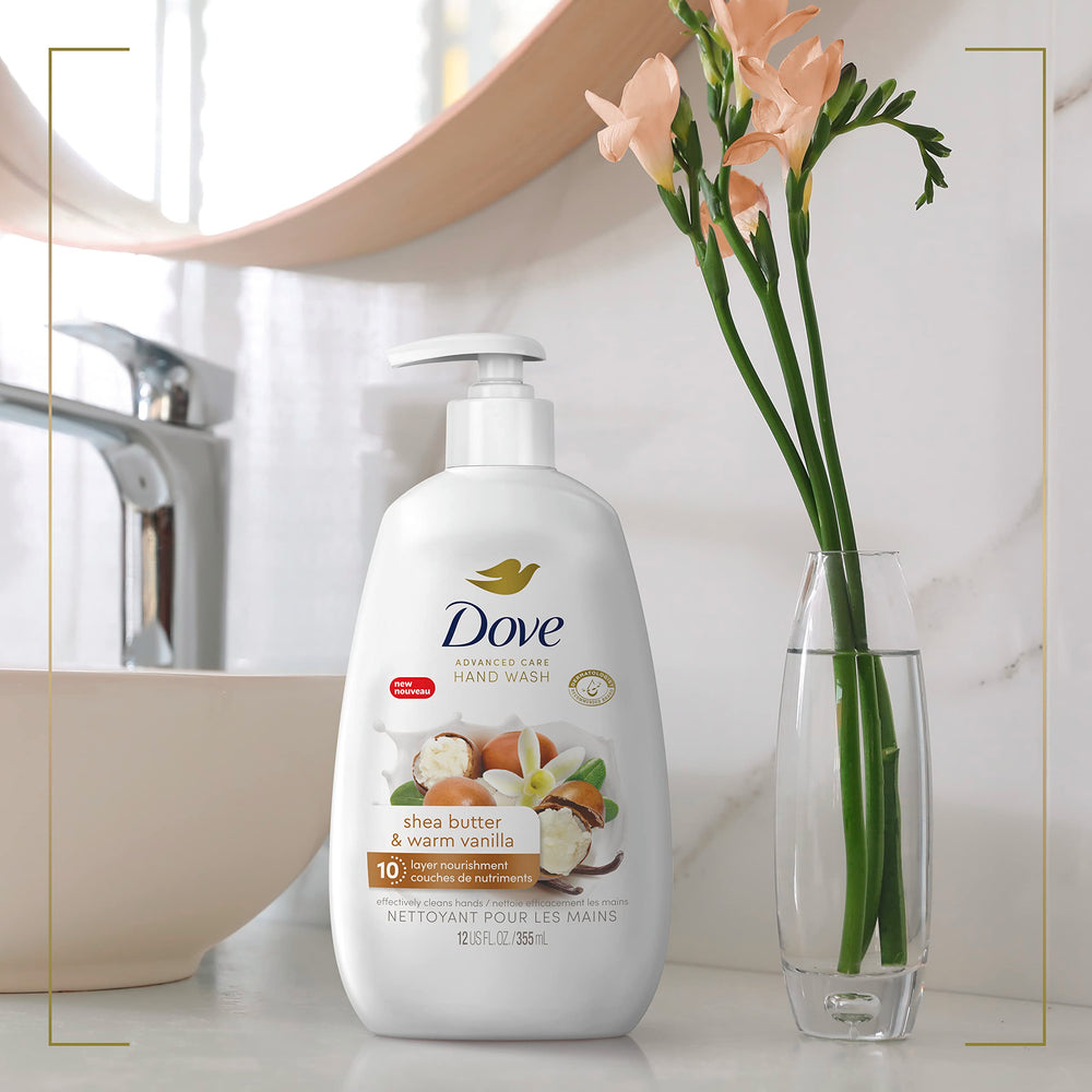 Gentle cleanser design of Dove Advanced Care Shea Butter hand wash