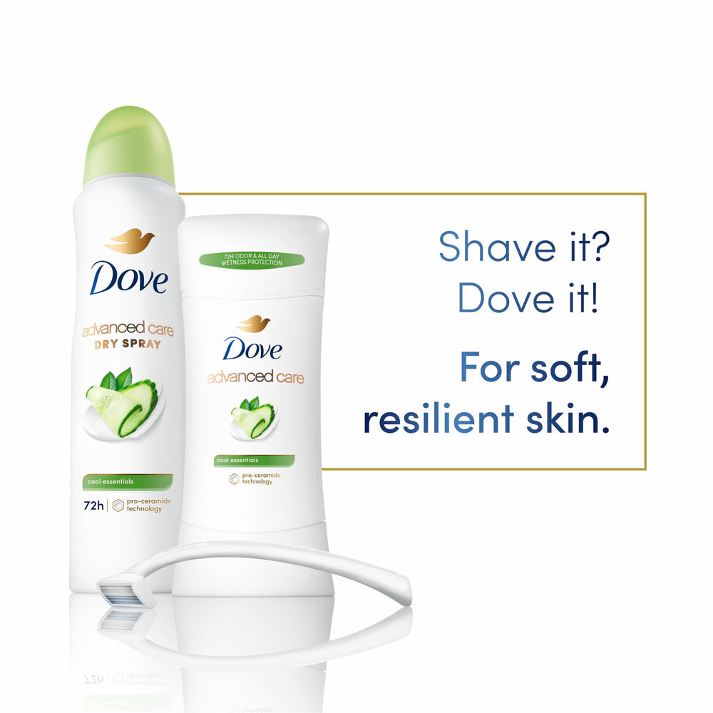 Dove Advanced Care with juicy pear and crisp cucumber fragrance in use.