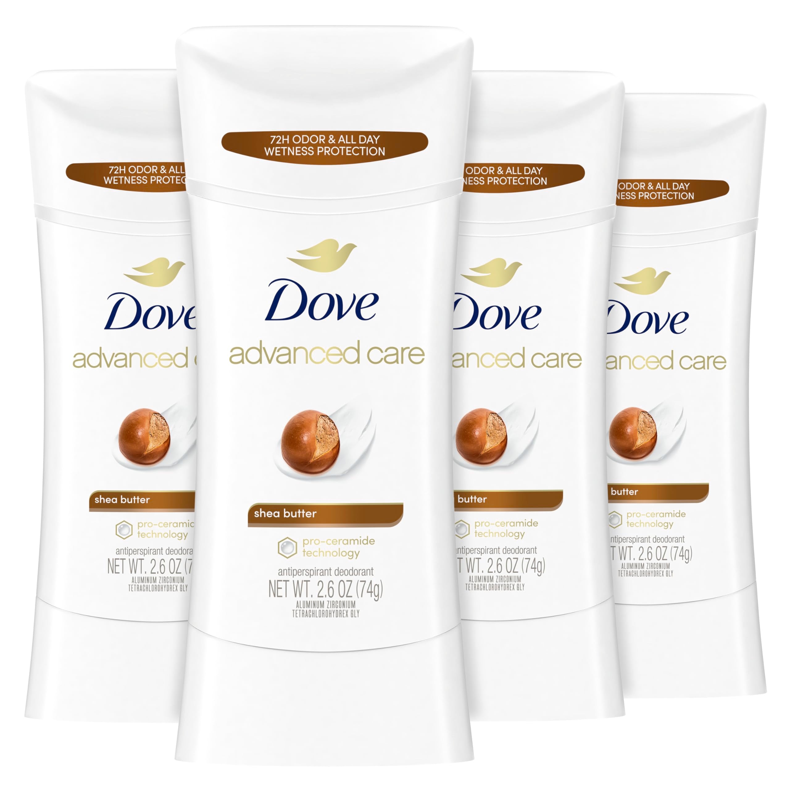 Dove Advanced Care Shea Butter Stick for soft, resilient underarm skin