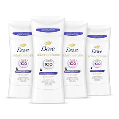 Dove Advanced Care Sheer Fresh stick packaging highlights anti-stain formula.