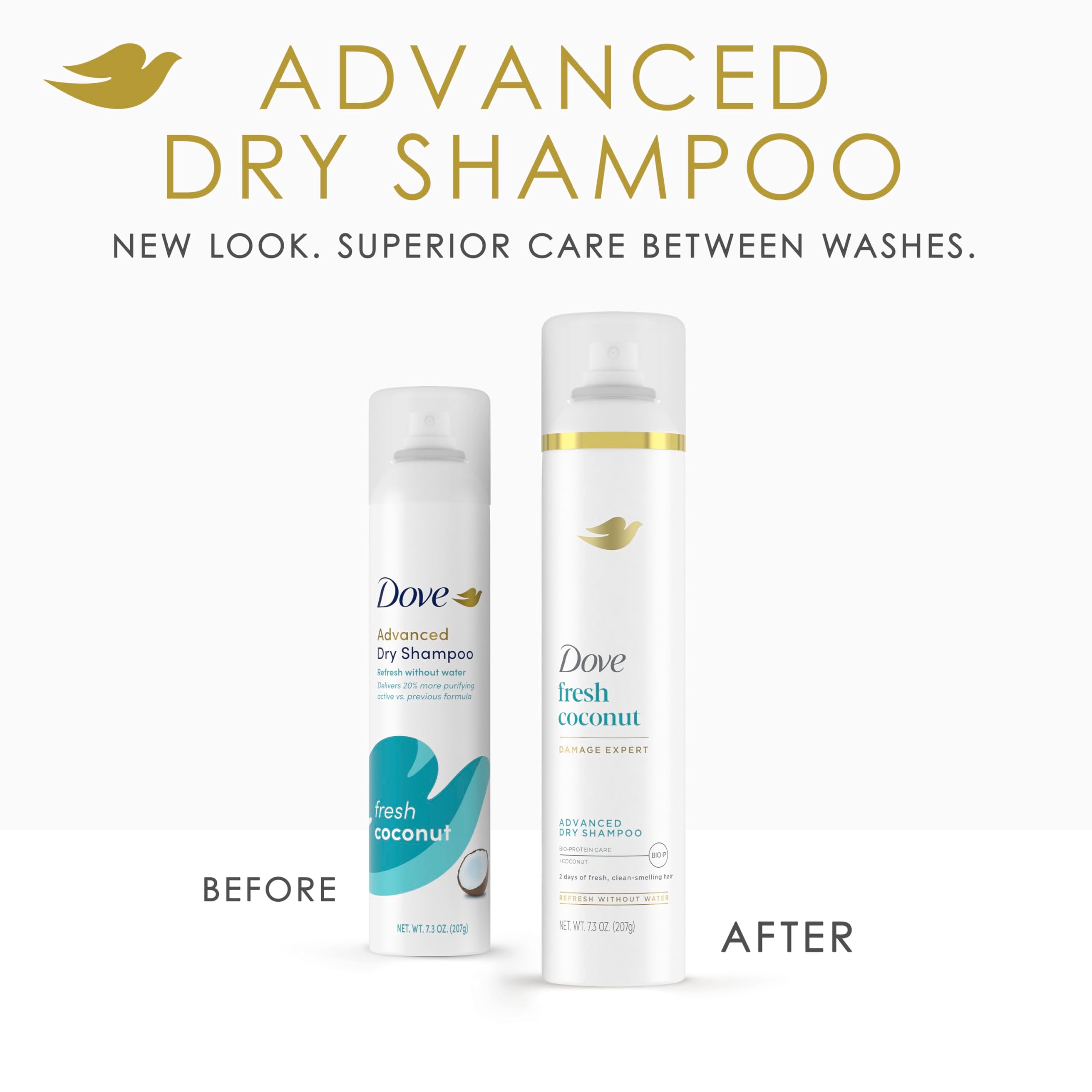 Close-up of Dove Advanced Dry Shampoo absorbing oil with cassava starch.