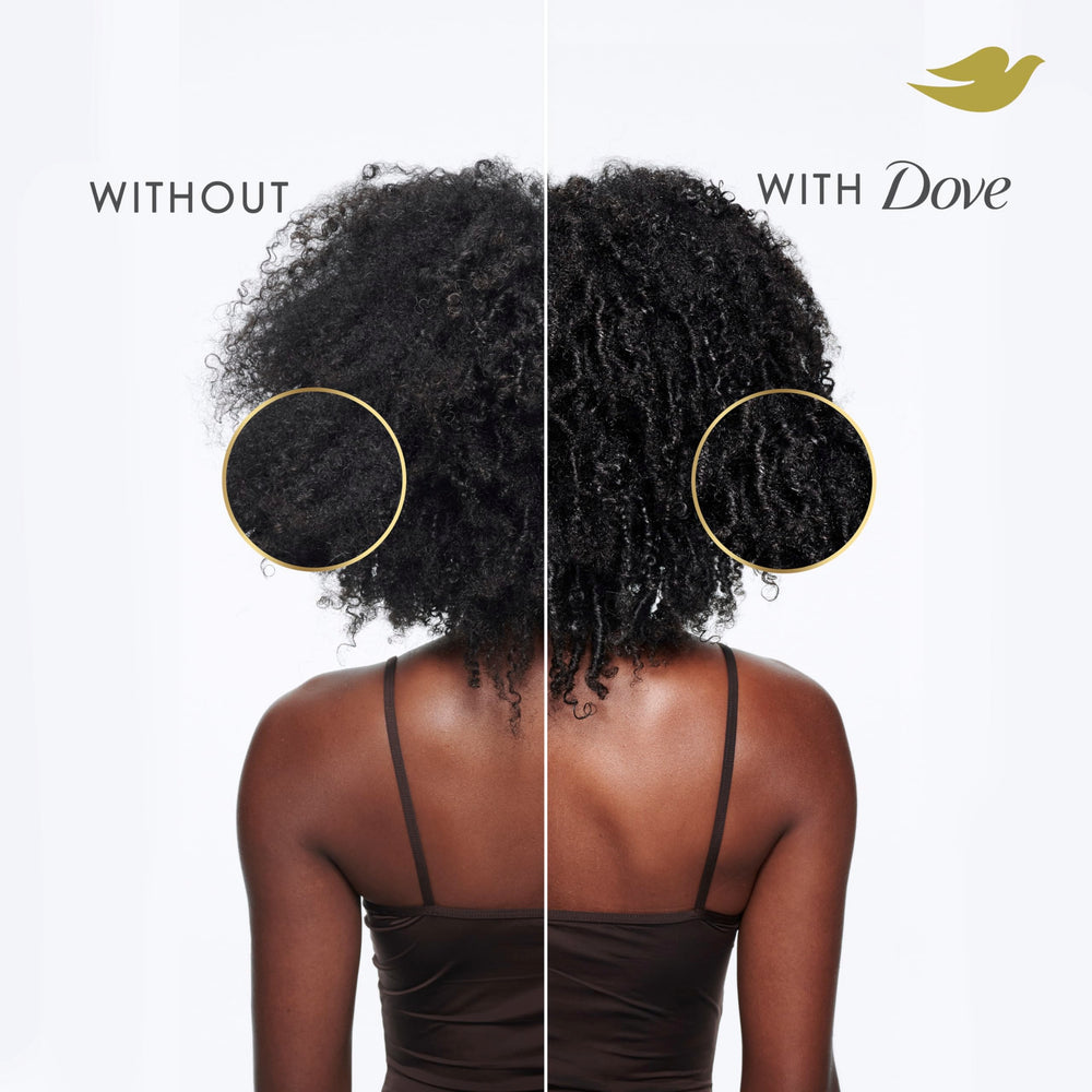Dove Amino Curl Cream on air-dried curls for soft definition.