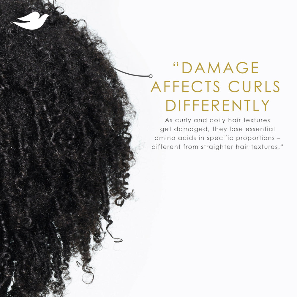 Dove Amino Curl Cream on damp hair ready for air-dry.