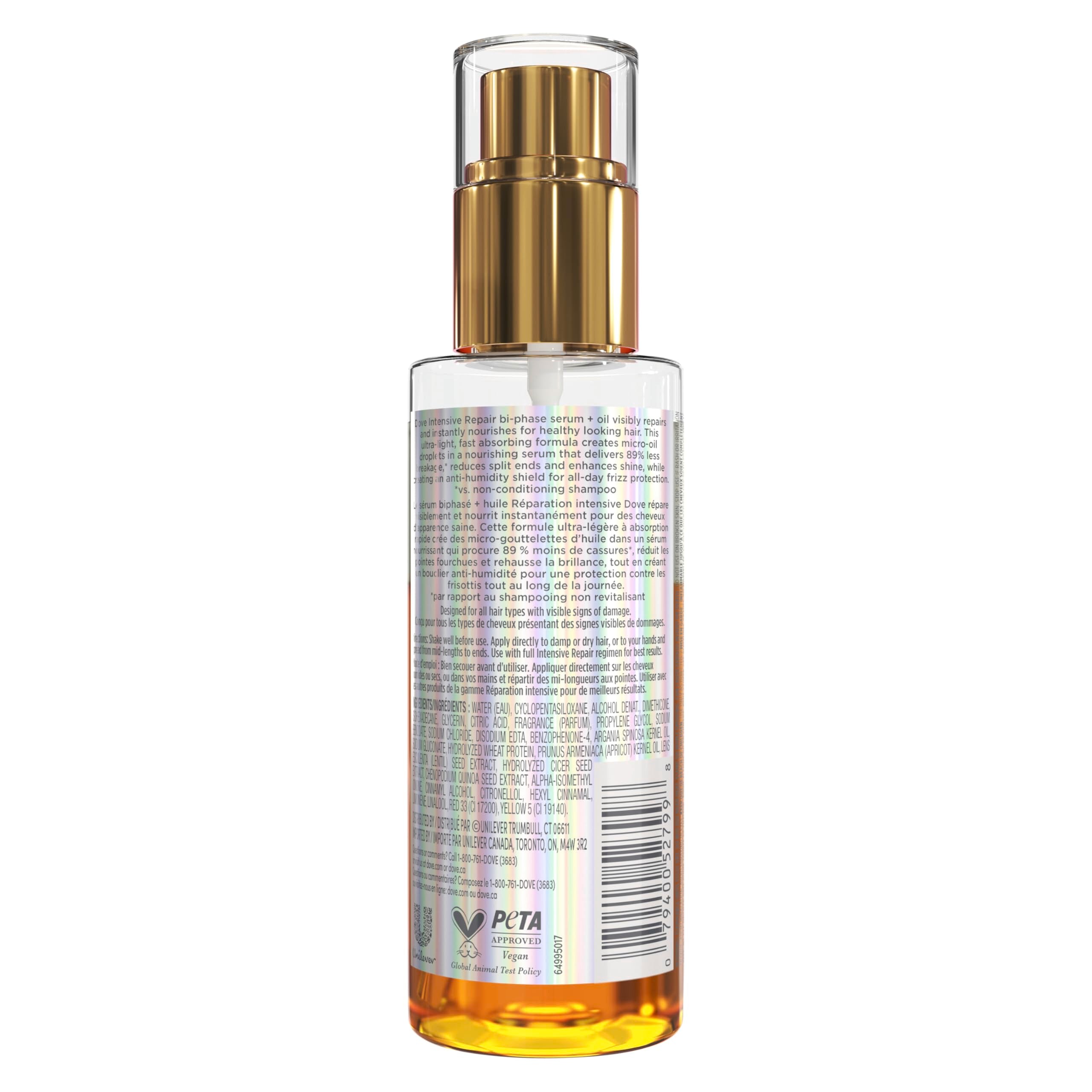 Dove Bi-Phase Serum-Oil dispense shows an easy application.