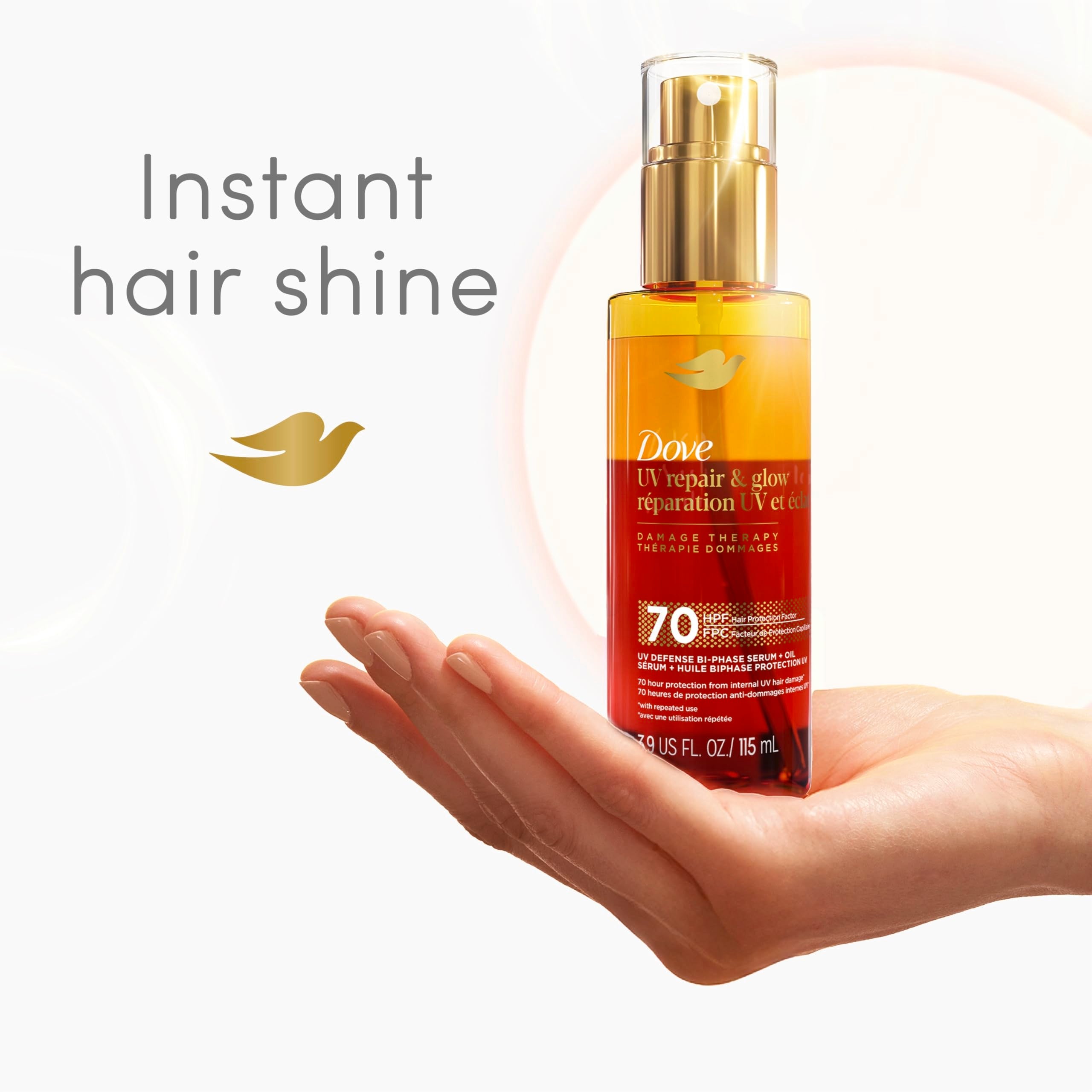 Dove Bio-Protein Care ingredient visual signals nourishing science for hair dryness relief.