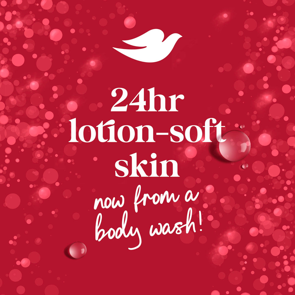 Dove rich lather in shower helps skin feel soft and refreshed