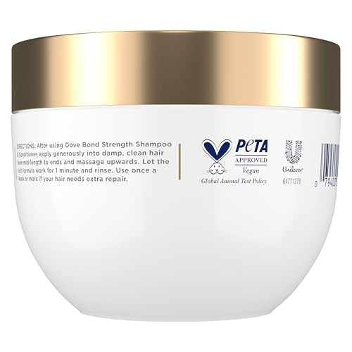 Dove Bond Strength mask applied to damp mid-length hair