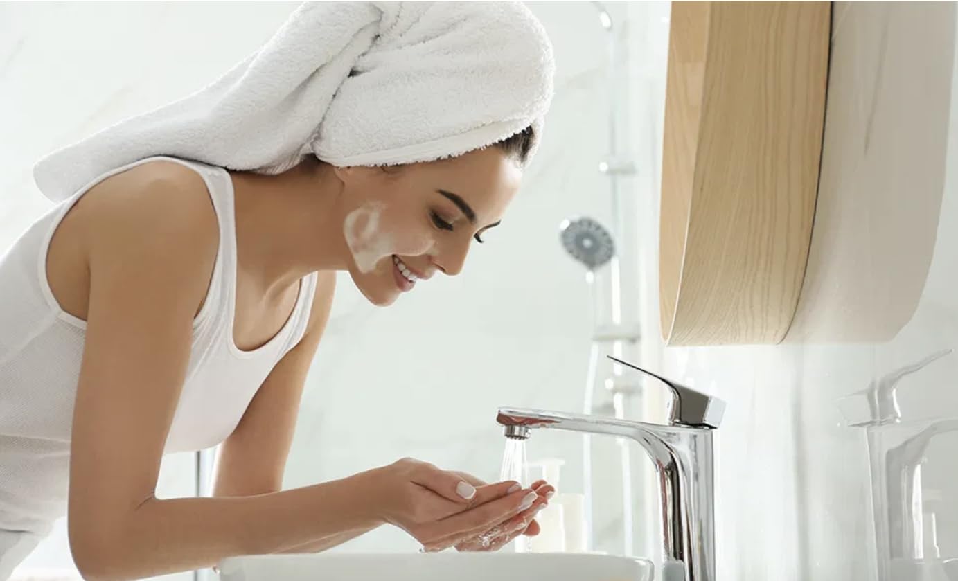 Dove brand packaging on shelf inviting daily cleansing routine.