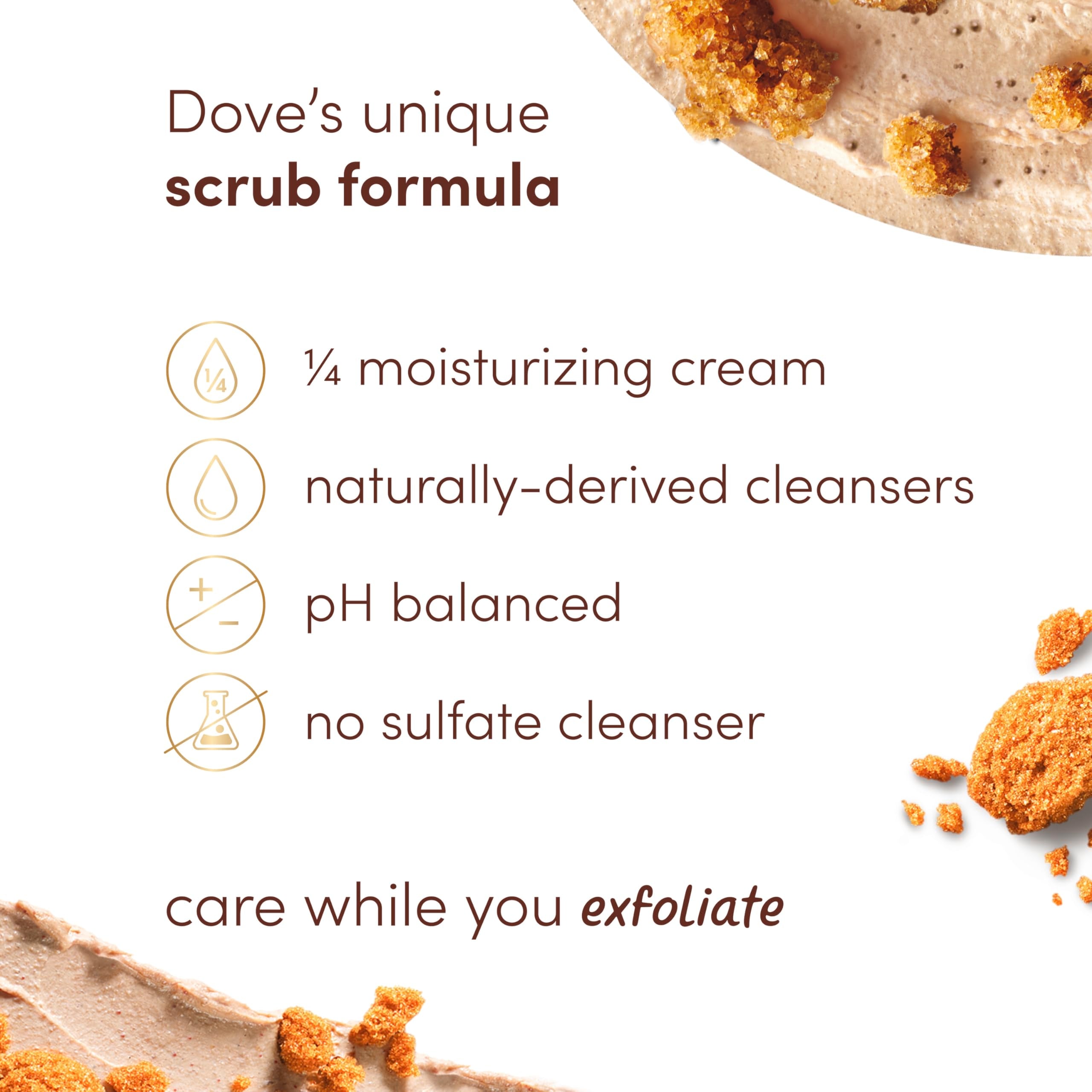 Dove fragrance notes of vanilla and coconut in the scrub