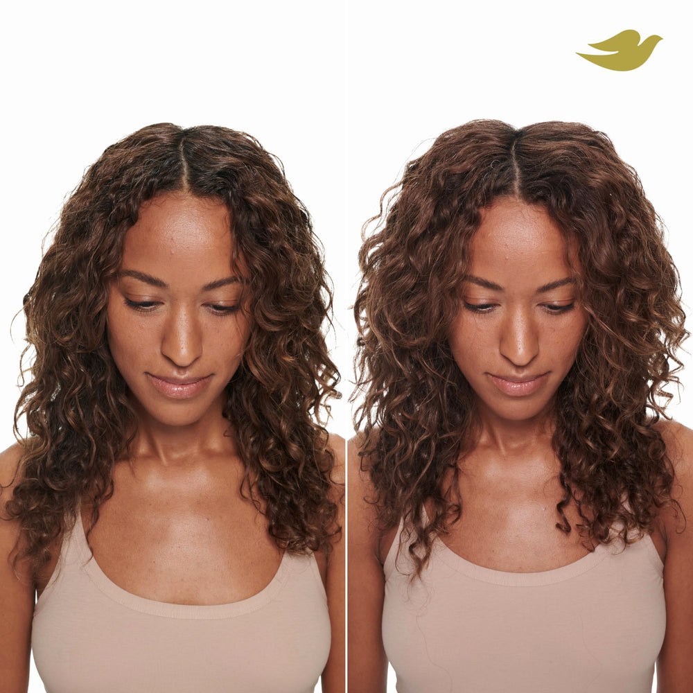 Dove Brunette Brillance hair-refresh tint hints at brunette tint effect.