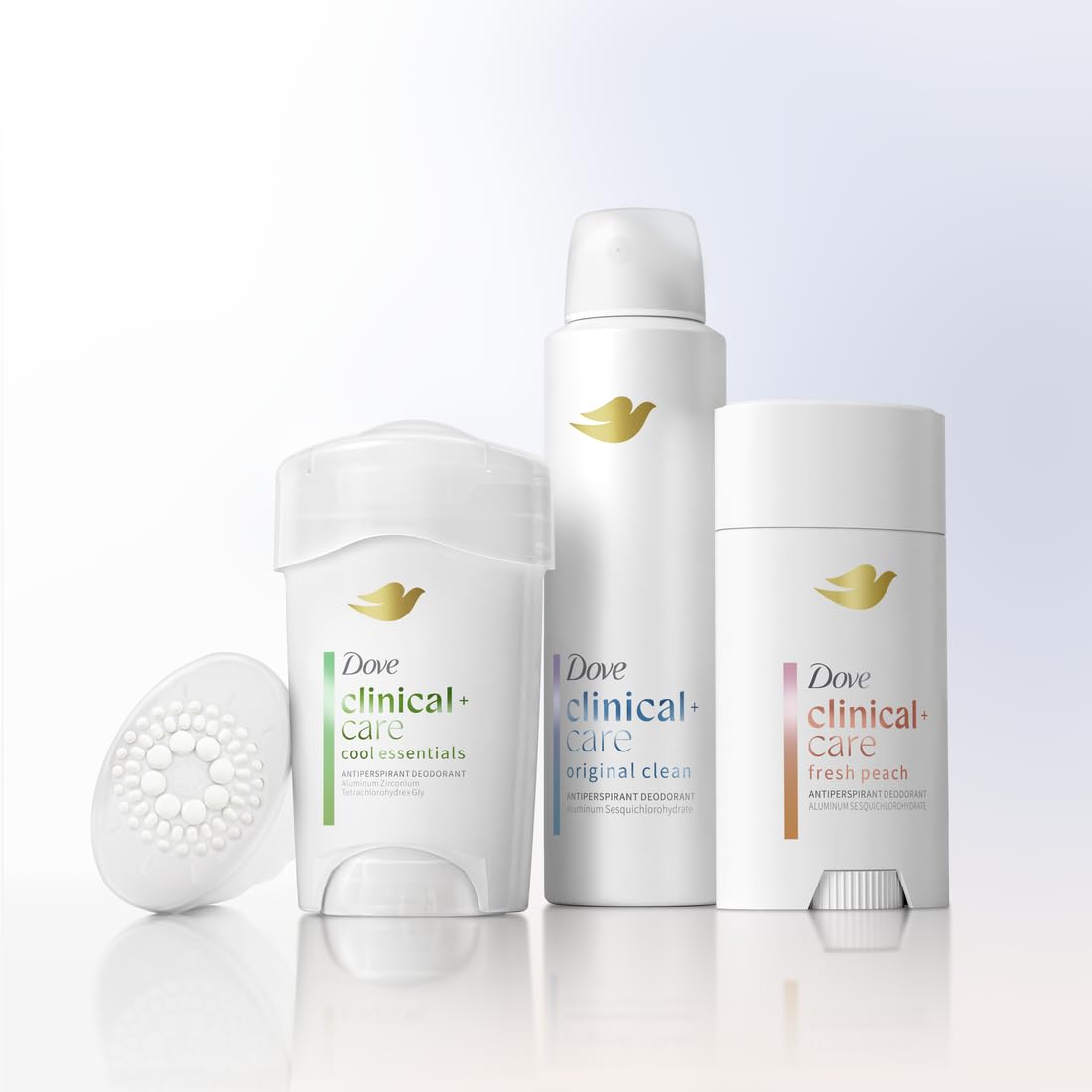 Dove Clinical Care long-lasting fragrance for all-day wear.