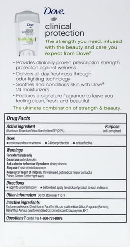 Dove Clinical Protection anti-perspirant application shown for smooth underarms.