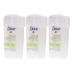 Dove Clinical Protection bottle angled shows discreet, long-lasting protection on busy days.