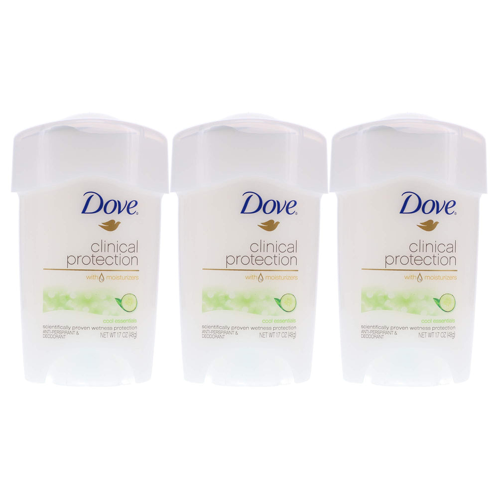Dove Clinical Protection Cool Essentials bottle front view for all-day freshness.