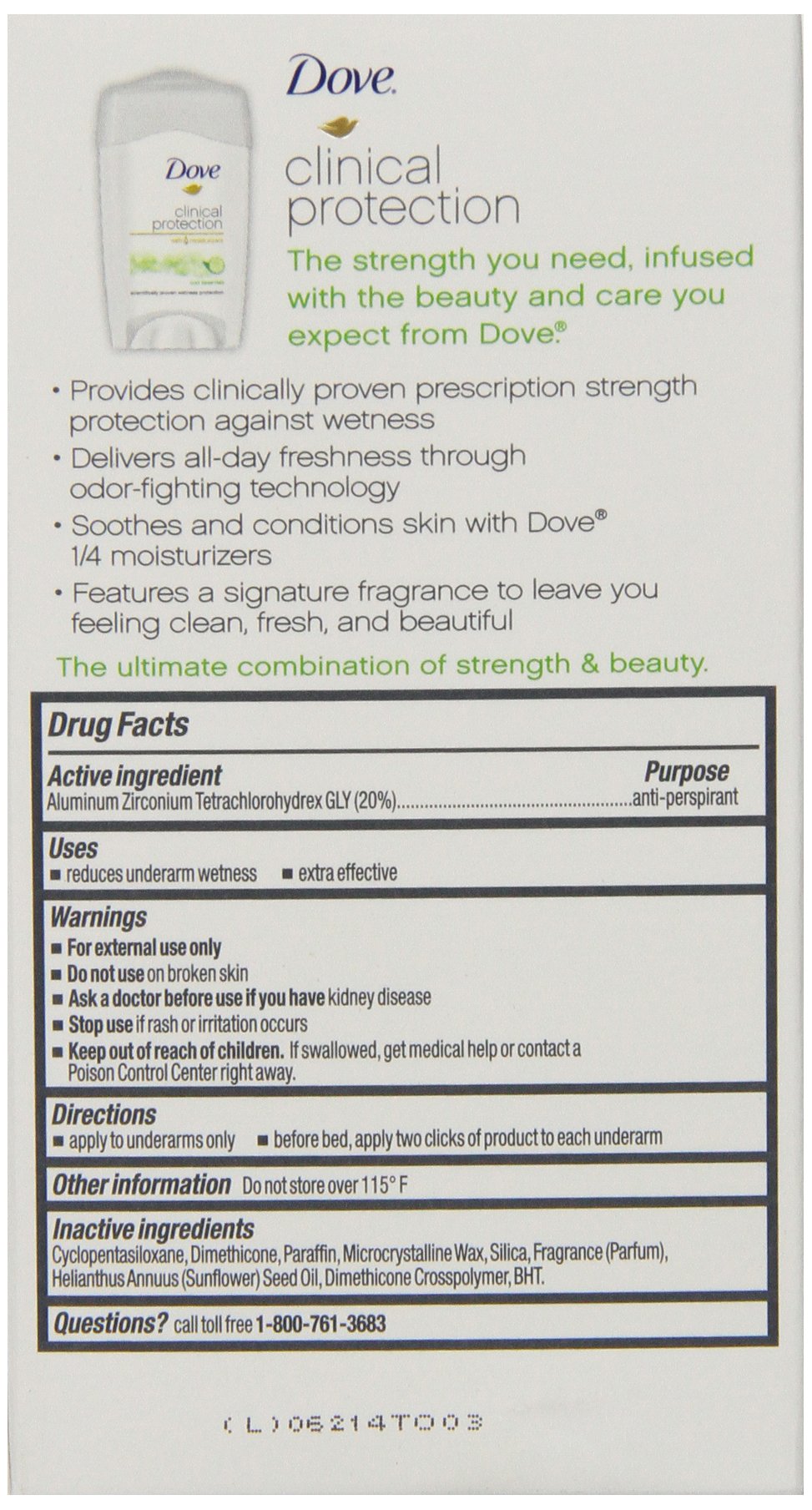 Dove Clinical Protection demonstrates strong protection for active days.