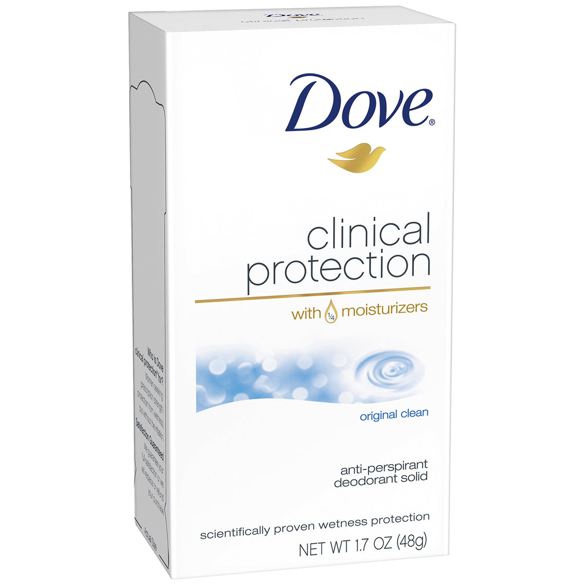 Dove Clinical Protection Original Clean 1-7 oz stick close-up for daily protection.