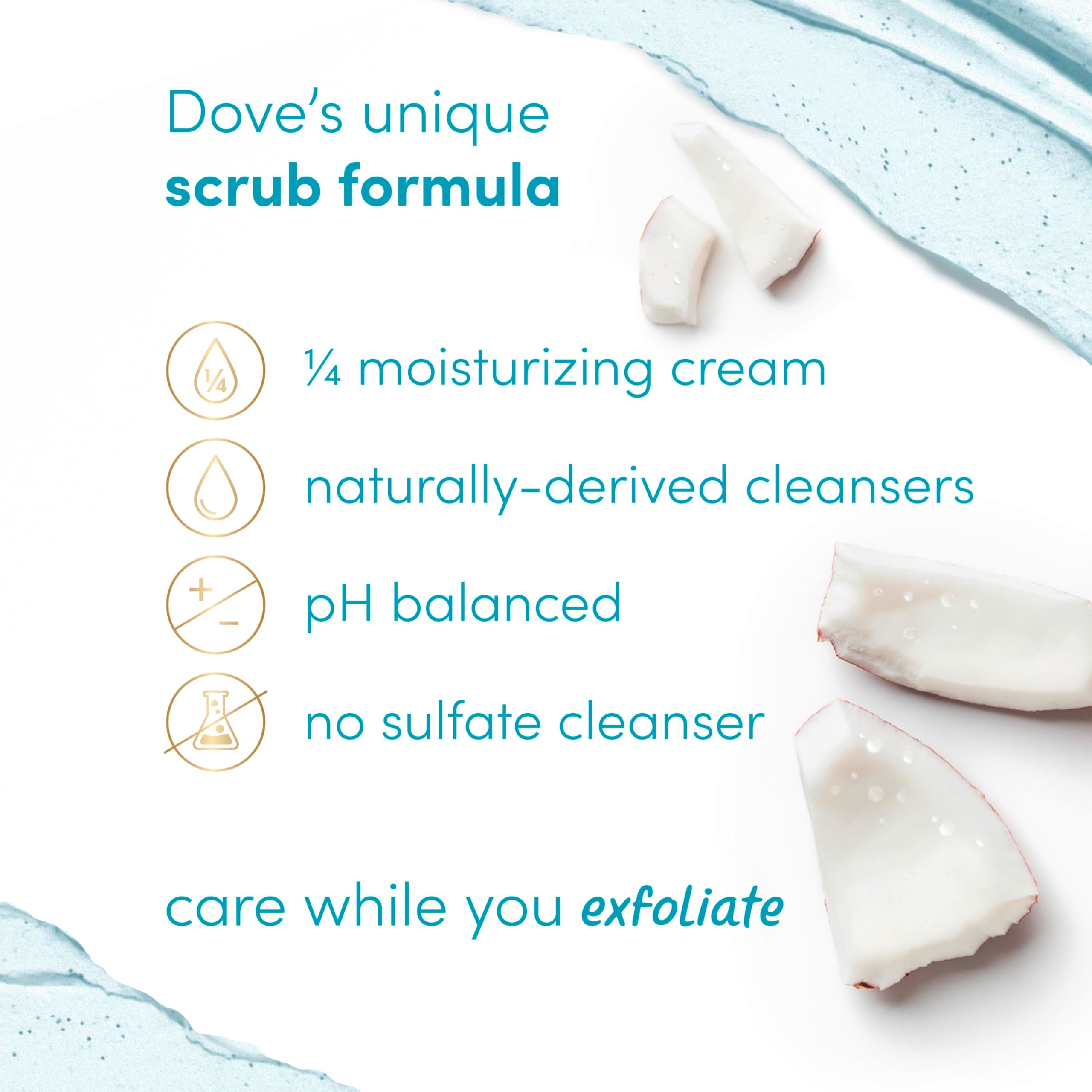 Dove Coconut and Lime pH-balanced exfoliator suited for a gentle skincare routine.