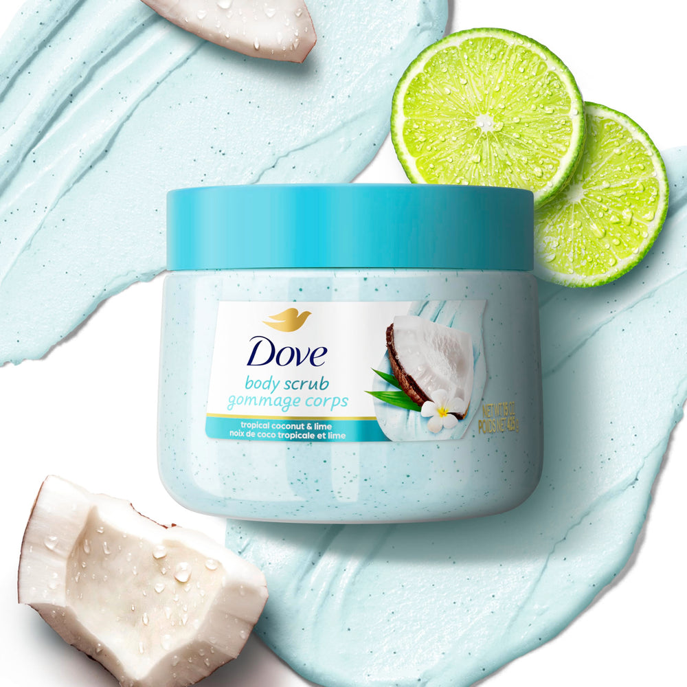 Dove Coconut and Lime cruelty-free packaging in a 100% recycled jar supports sustainability.