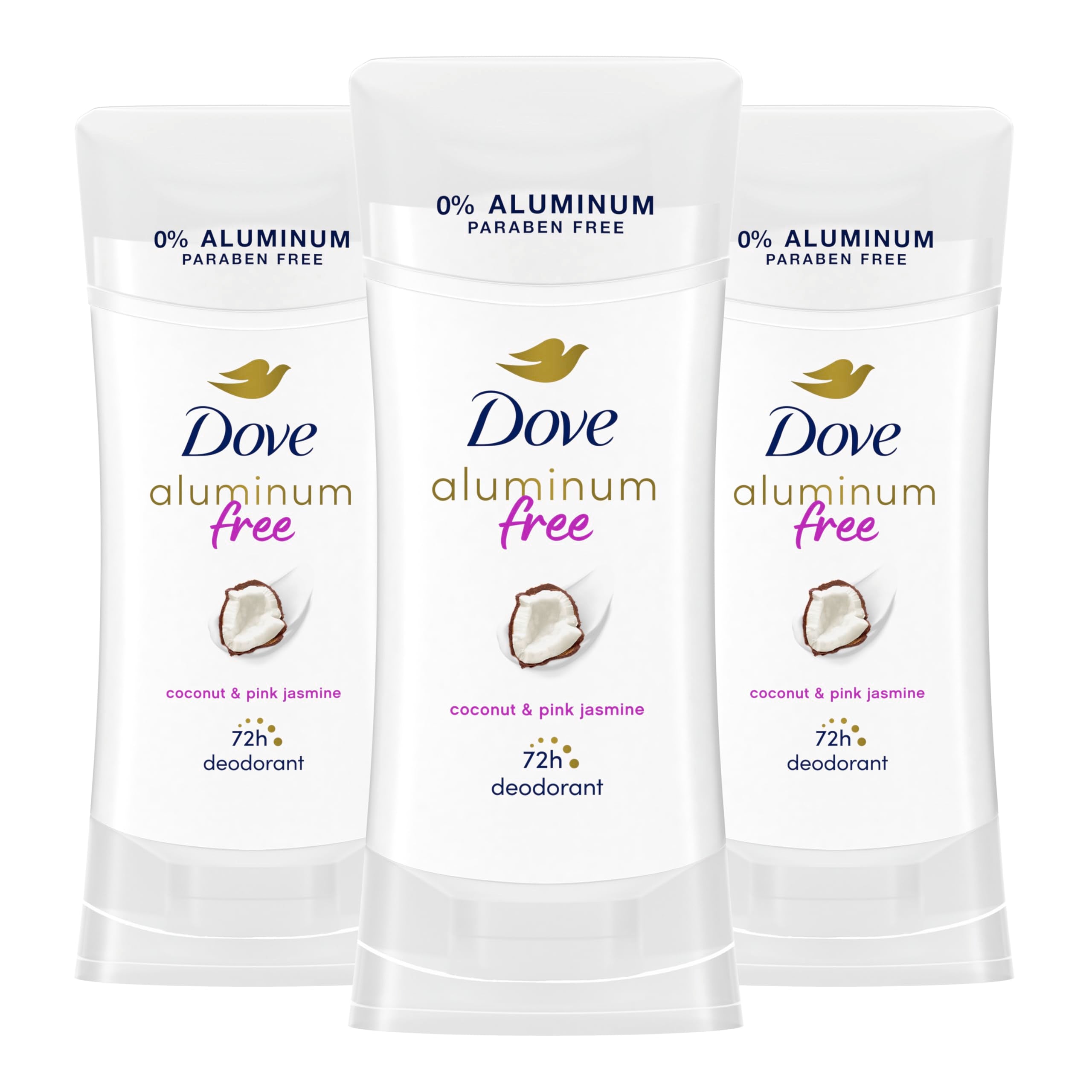 Dove coconut pink jasmine deodorant stick 3-pack for daily freshness