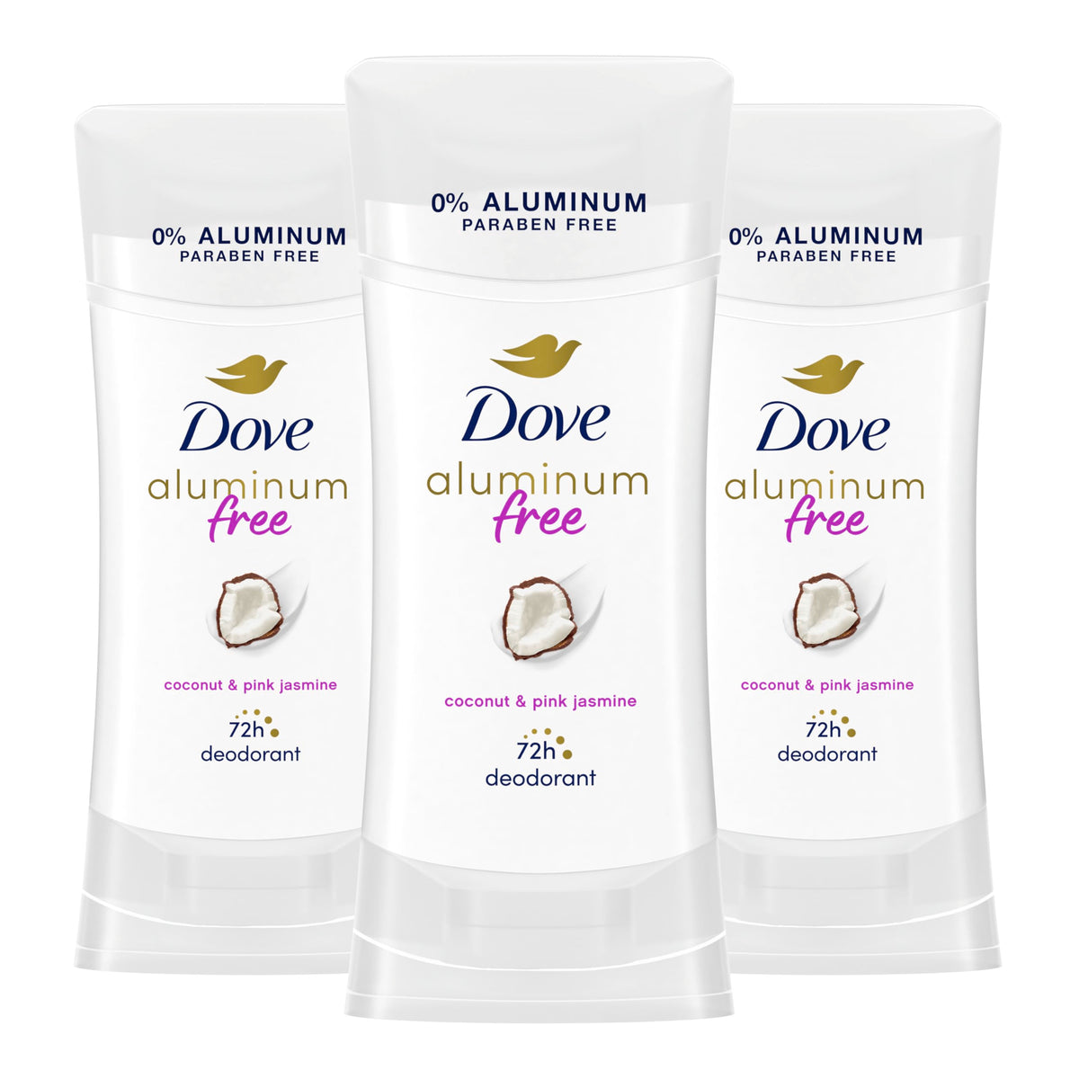 Dove coconut pink jasmine deodorant stick 3-pack for daily freshness