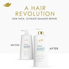 Dove conditioner on hair strands close-up shows smoothness