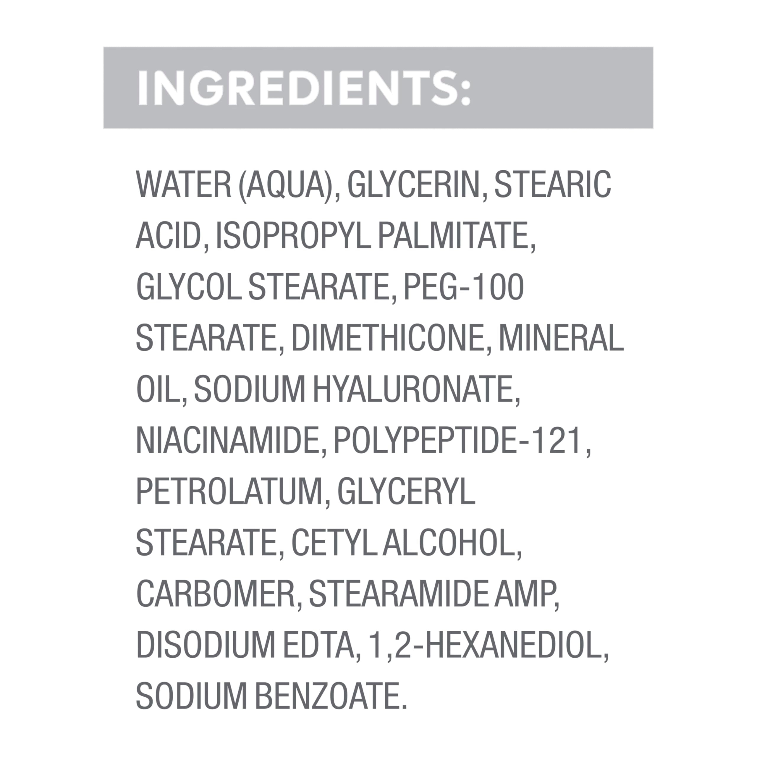 Dove Cream Serum Hyaluronic closeup on dry skin with dewy glow.
