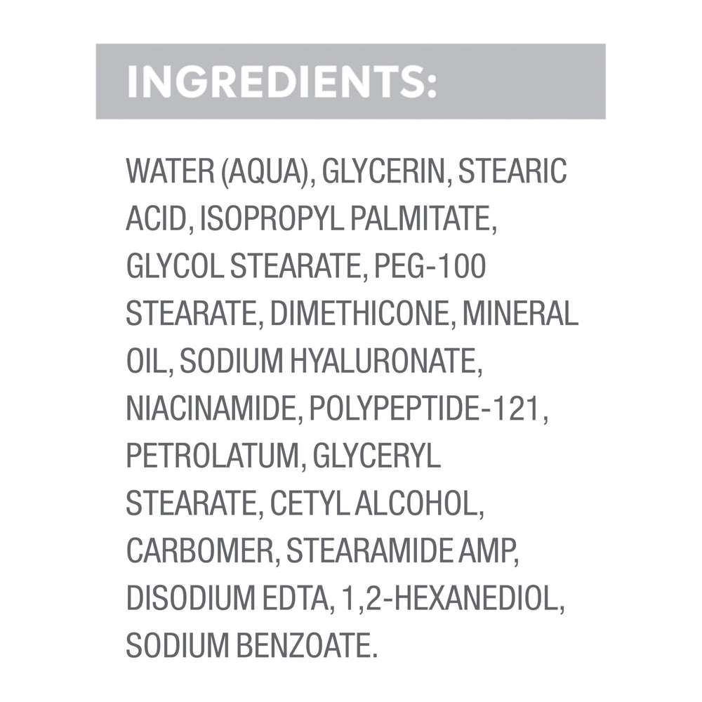 Dove Cream Serum Hyaluronic closeup on dry skin with dewy glow.