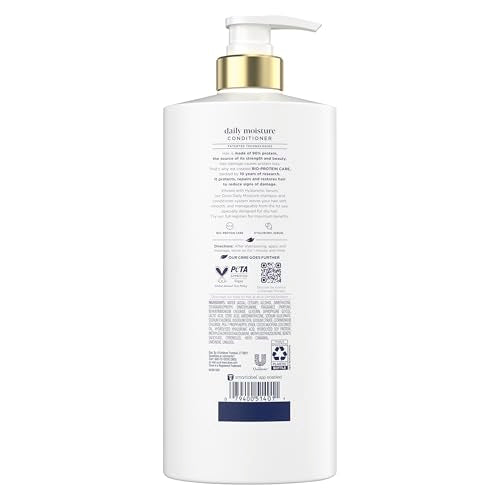 Dove Daily Moisture Conditioner label close-up showing Bio-Protein Care.