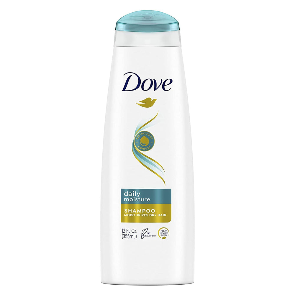 Dove Daily Moisture Shampoo bottle for daily nourishment and softness.