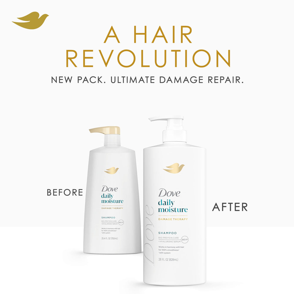 Dove Daily Moisture Shampoo with Hyaluronic Serum showing advanced hydration
