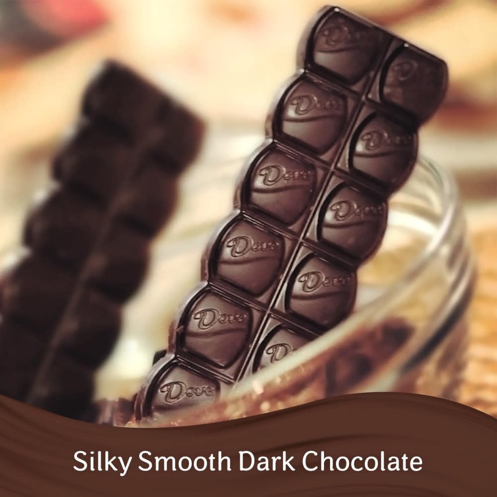 Dove dark chocolate bars with foil wrap, great for gift baskets and celebrations.