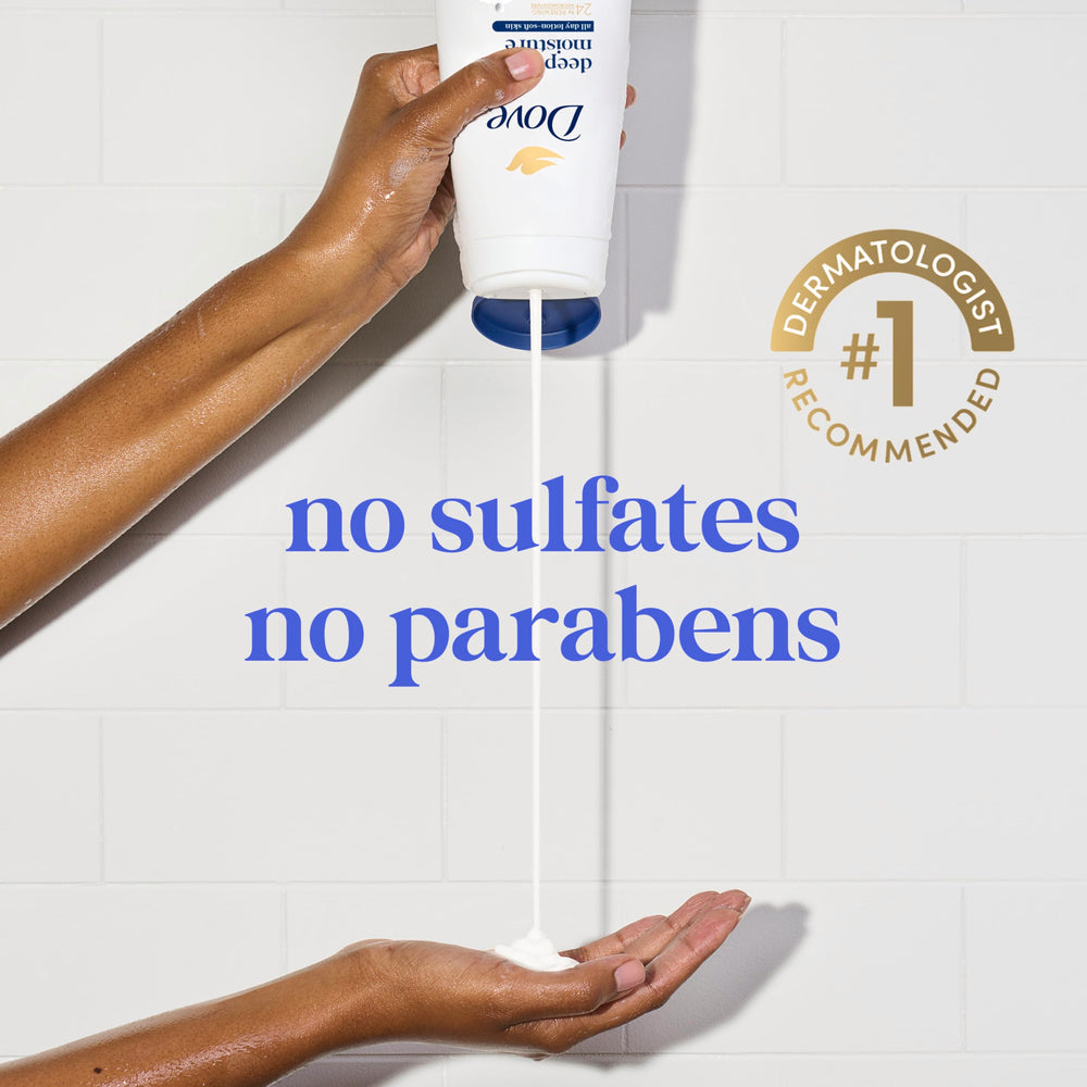 Dove Deep Moisture 24hr hydration promotes all-day softness.