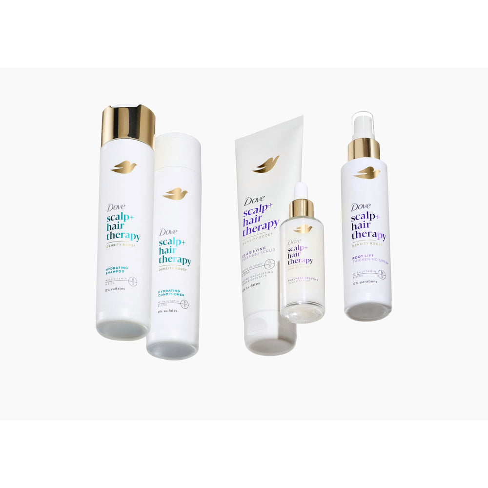 Dove Density Boost hair fibers strength suggests fuller-looking hair