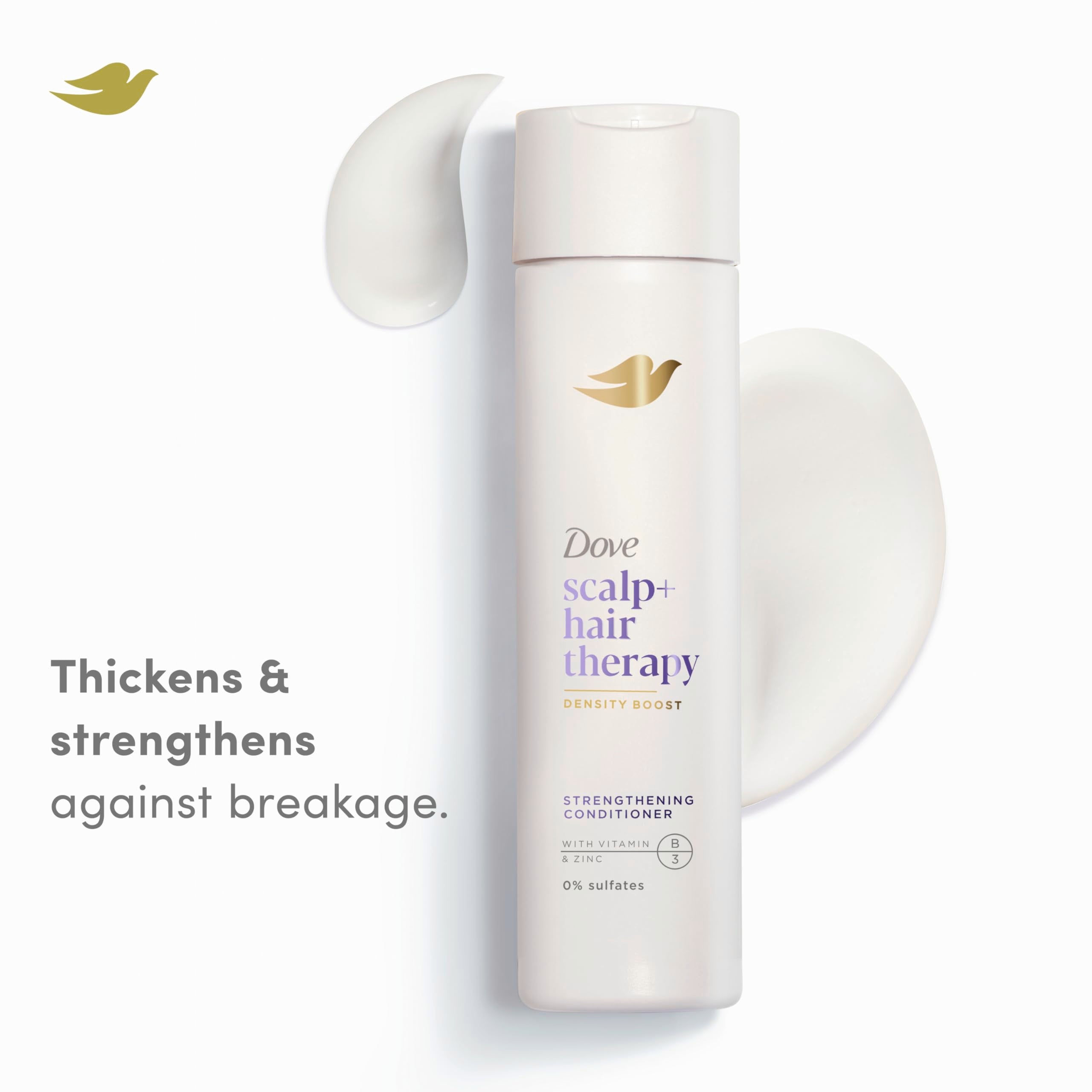 Dove Density Boost ingredients featuring vitamin B3 and zinc for fine hair