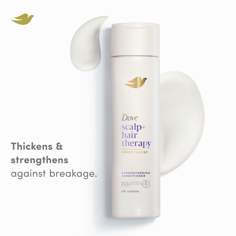Dove Density Boost ingredients featuring vitamin B3 and zinc for fine hair