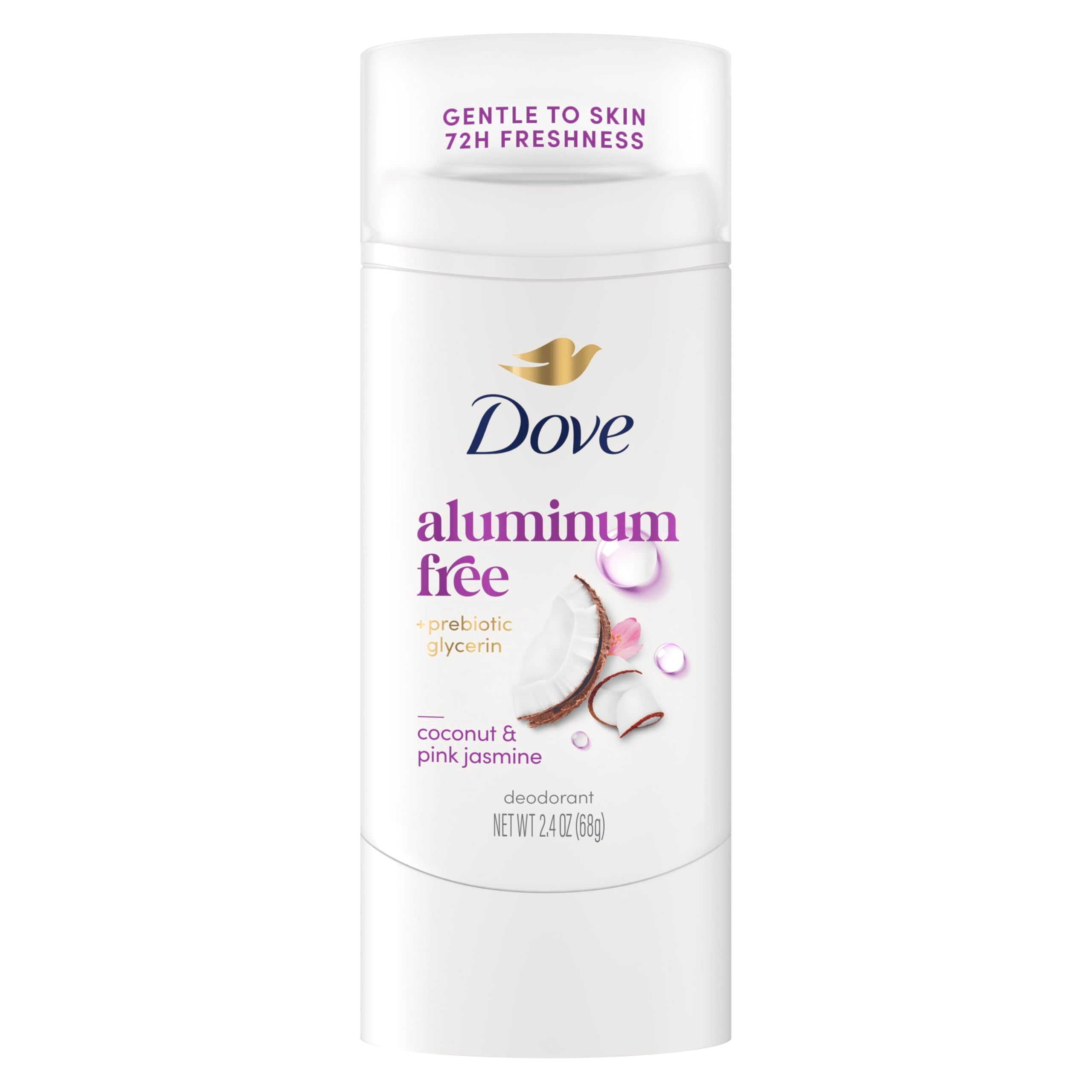 Dove Deodorant Stick 72h odor protection with coconut and pink jasmine for lasting freshness