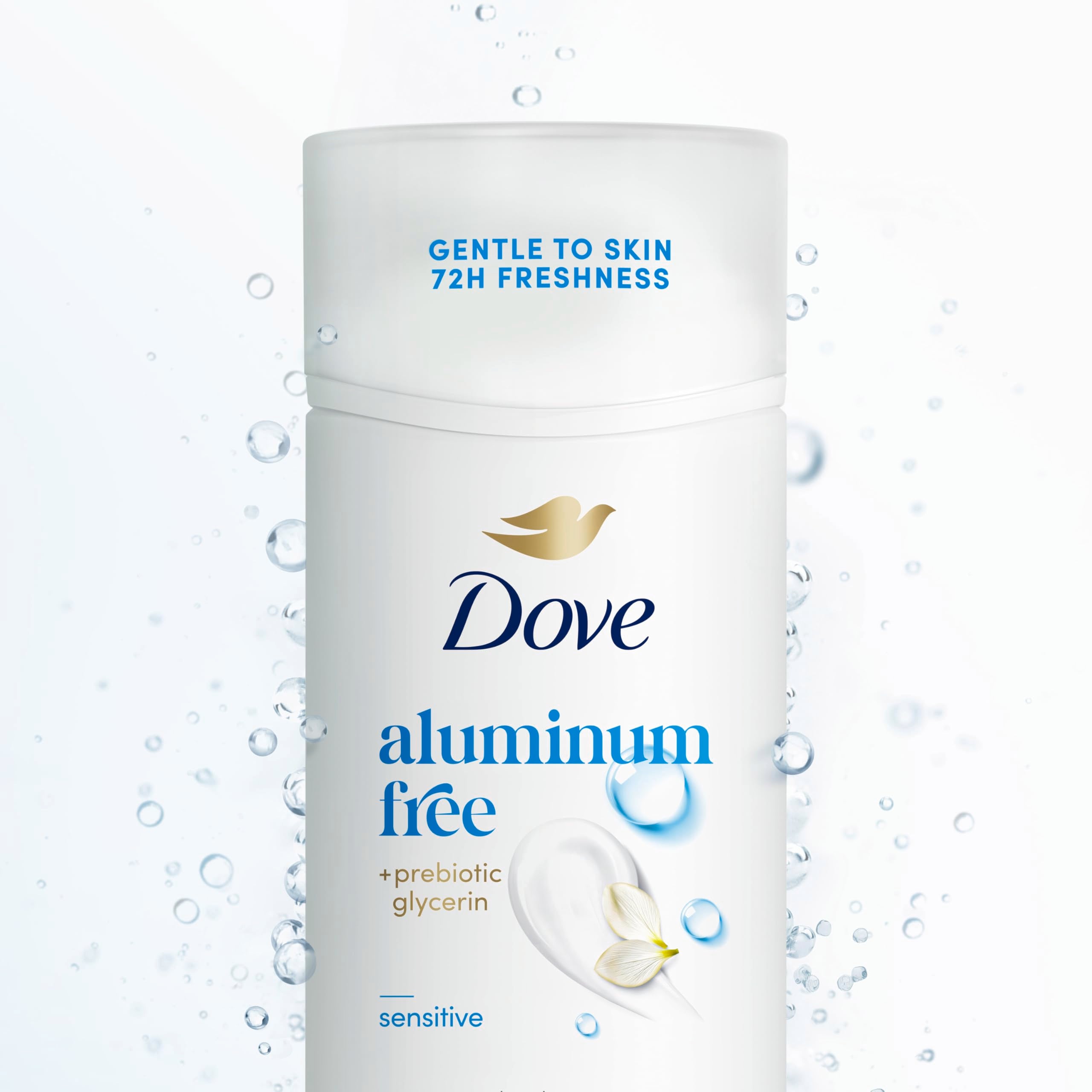Dove Deodorant Stick Sensitive 72-hour protection claim shown in packaging