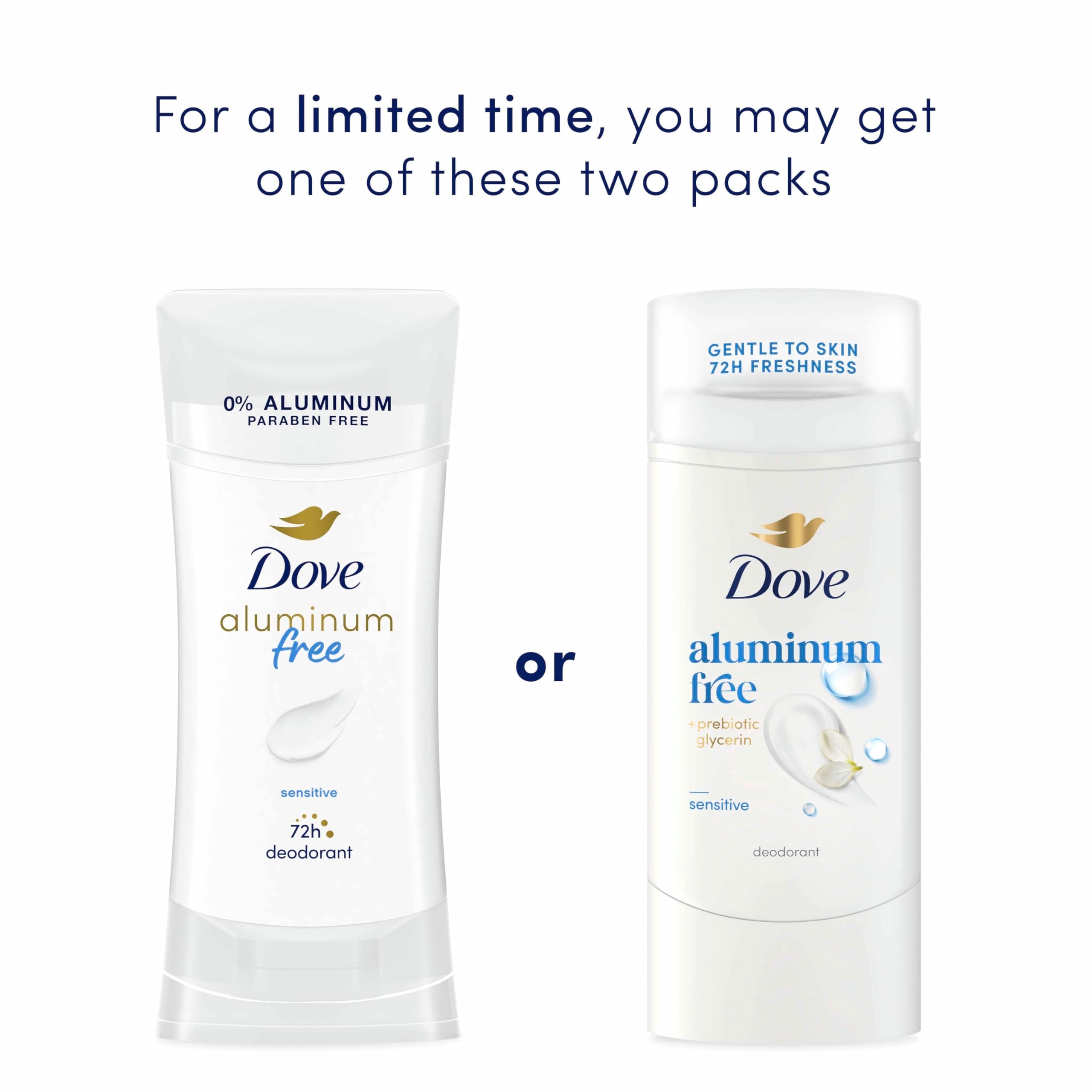 Dove Deodorant Stick Sensitive glide shot shows smooth application and clear residue-free finish