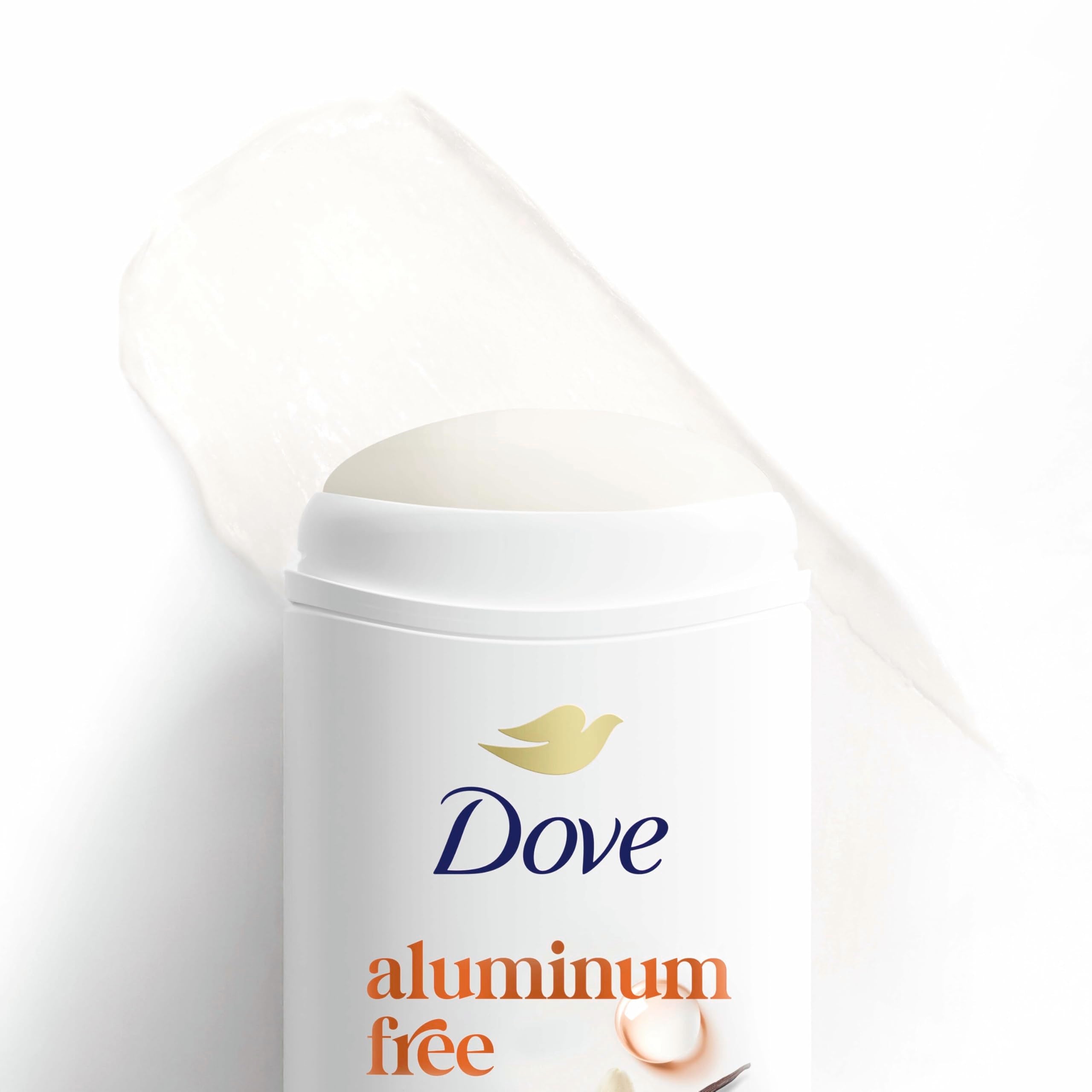 Dove Sparkling Vanilla glide visualization with clear, residue-free application.