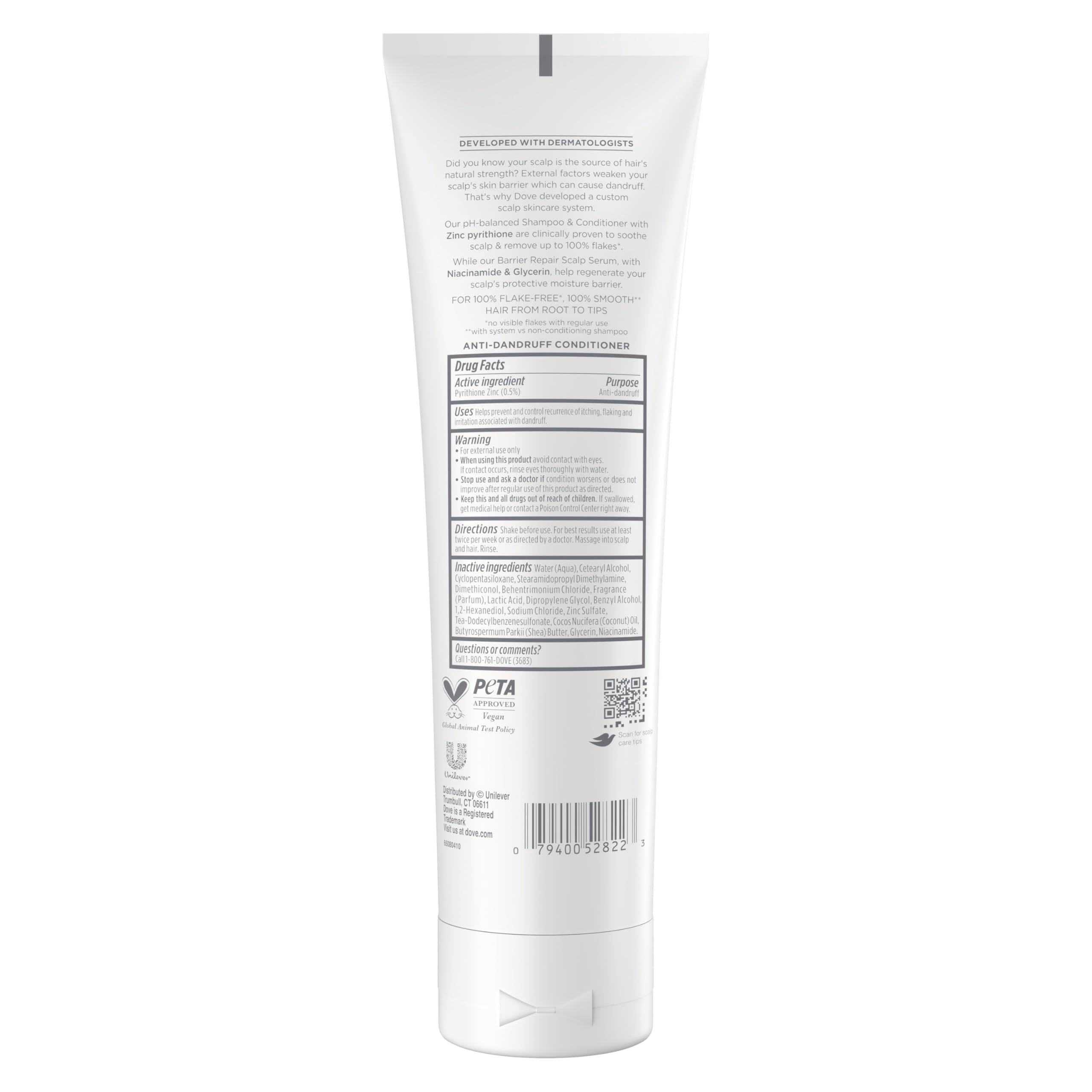 Dove Derma Scalp Conditioner ingredients Niacinamide and Glycerin supporting moisture