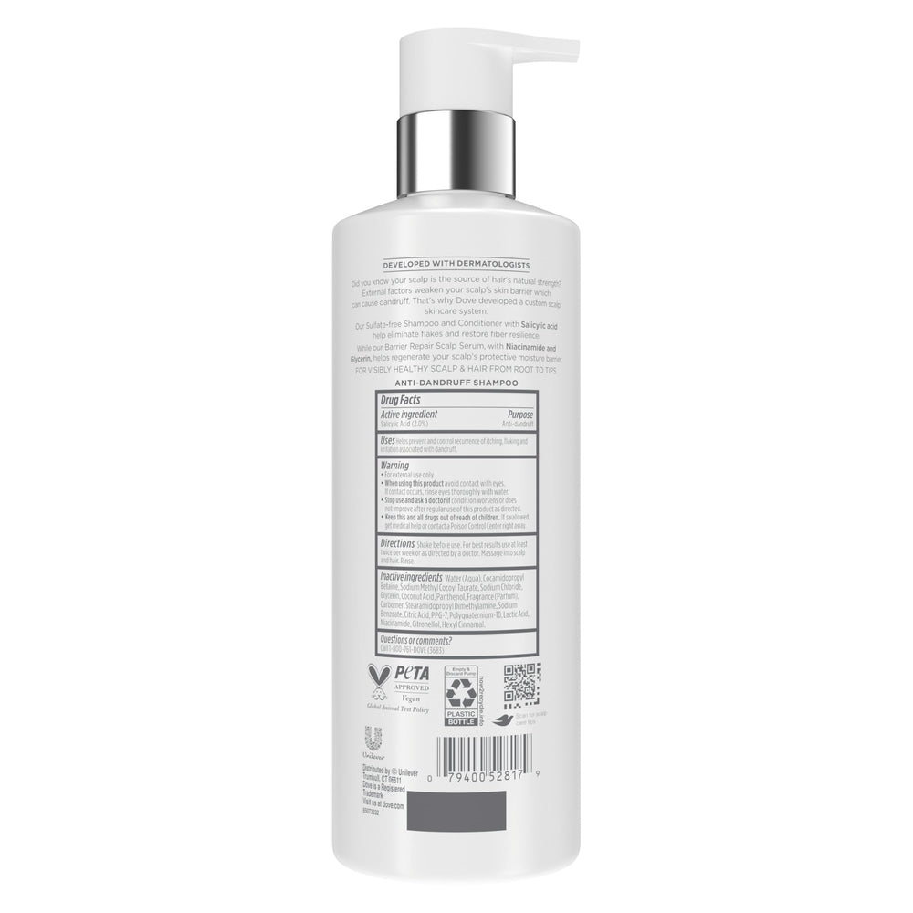 Dove Derma Scalp Dandruff Relief Shampoo foamy lather ready for even distribution