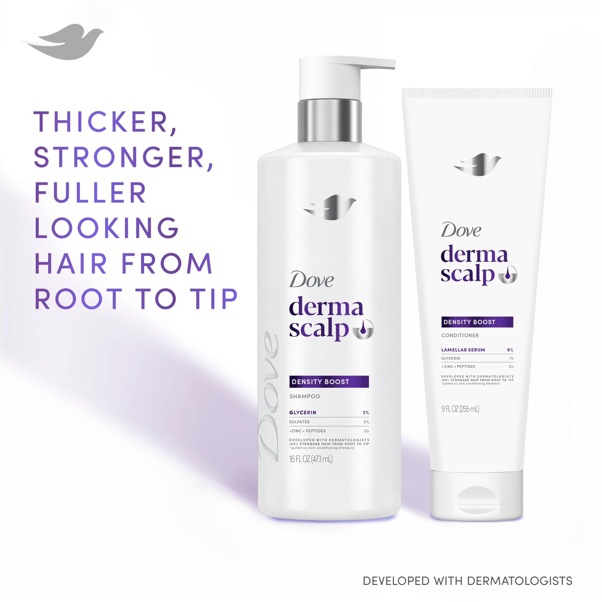 Dove Derma Scalp Density Boost Niacinamide and Glycerin ingredients close-up.