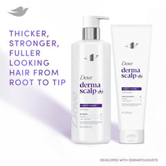 Dove Derma Scalp Density Boost shampoo foam during gentle cleansing