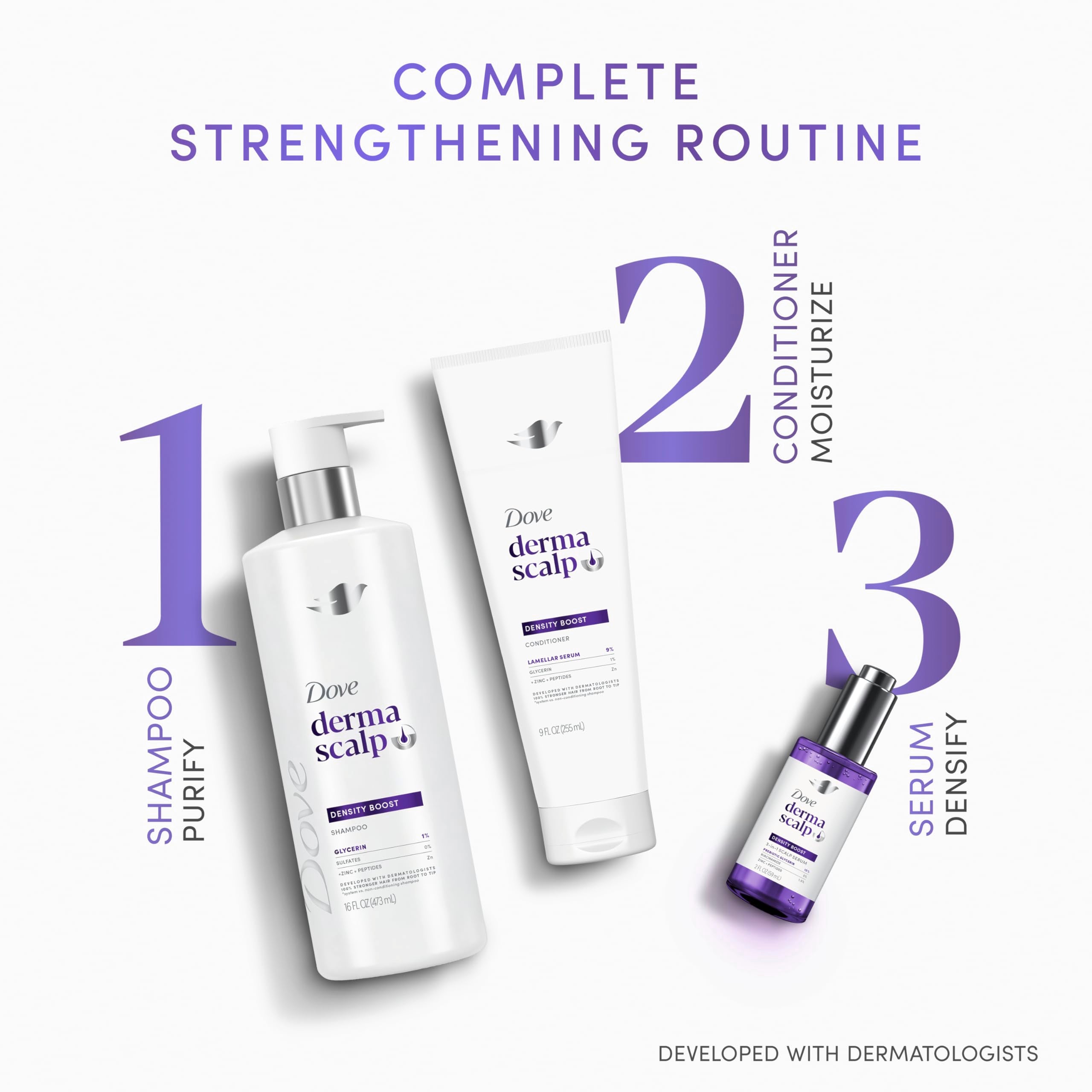 Shampoo pump from Dove Derma Scalp Density Boost for easy dispensing