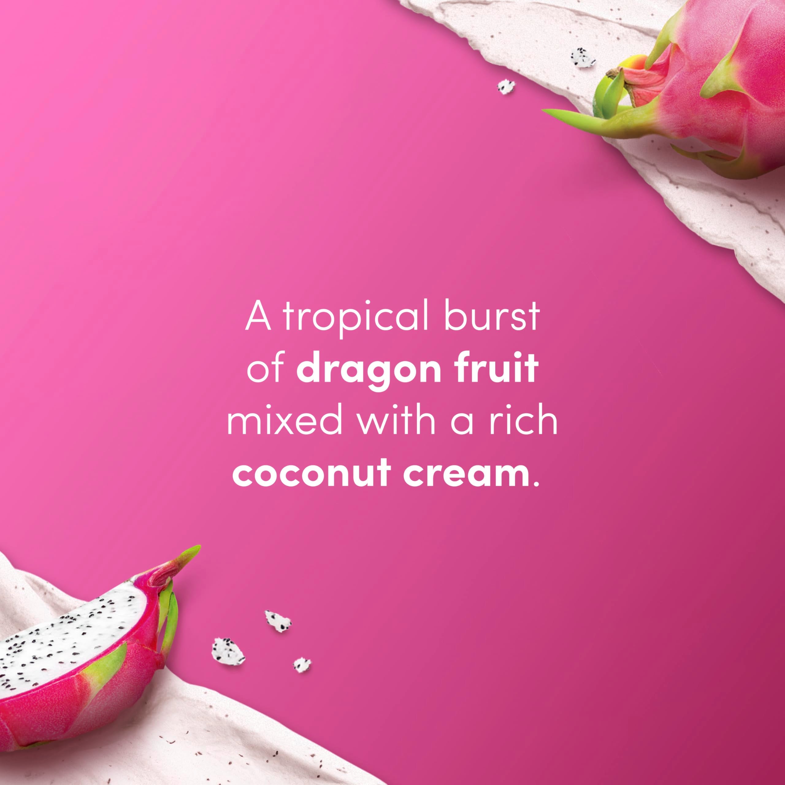 Dove Dragon Fruit Coconut Scrub rinse scene ready to reveal silky skin