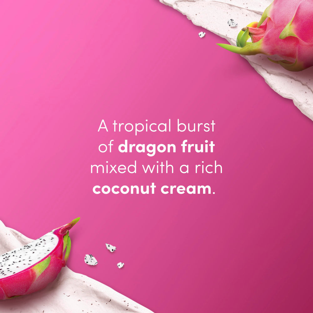 Dove Dragon Fruit Coconut Scrub rinse scene ready to reveal silky skin